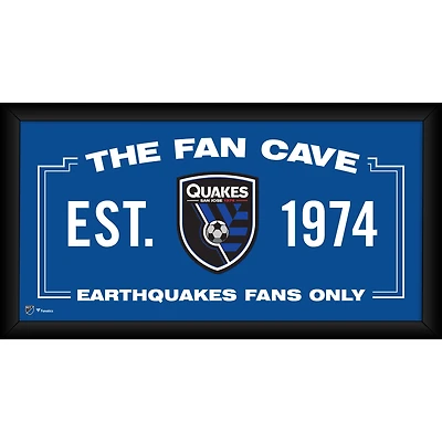 San Jose Earthquakes Framed 10" x 20" Fan Cave Collage