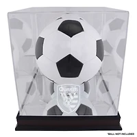 Vitrine de ballon de football avec logo de l'équipe en acajou des tremblements de terre de San Jose