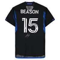 Maillot noir dédicacé #15 des San Jose Earthquakes de Tanner Beason pour la saison 2023 de la MLS