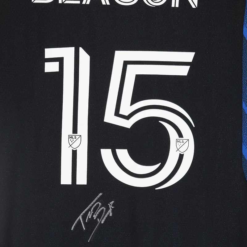 Maillot noir dédicacé #15 des San Jose Earthquakes de Tanner Beason pour la saison 2023 de la MLS