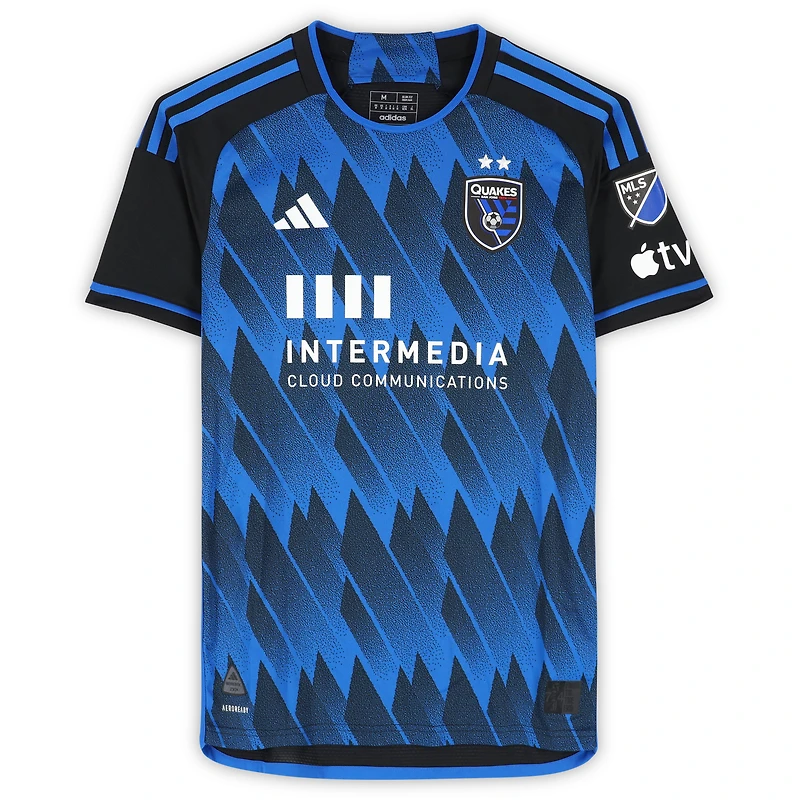 Maillot adidas bleu/noir dédicacé Tanner Beason des San Jose Earthquakes, numéro 15, saison 2024 de la MLS - Taille M