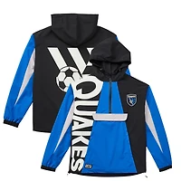 Unisex Live Breathe Futbol Royal San Jose Earthquakes Tekker Half-Zip Anorak Jacket