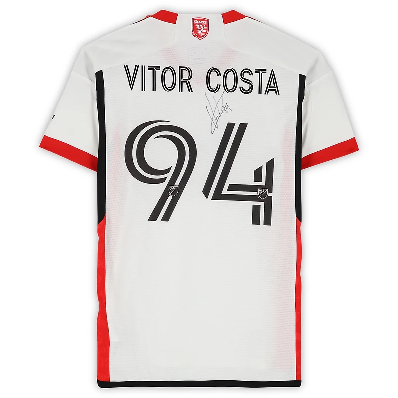Maillot adidas blanc dédicacé #94 de Vitor Costa de Brito des San Jose Earthquakes pour la saison 2024 de la MLS - Taille S