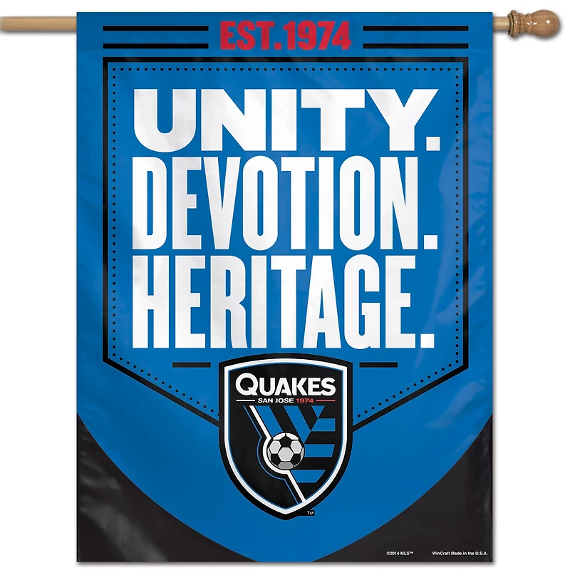 Bannière verticale simple face WinCraft San Jose Earthquakes 28" x 40"