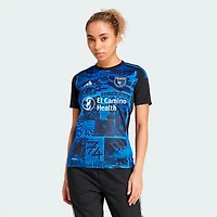 Maillot réplique de tête d'affiche des San Jose Earthquakes 2025 adidas noir pour femme