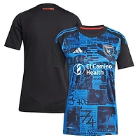 Maillot réplique de tête d'affiche des San Jose Earthquakes 2025 adidas noir pour femme