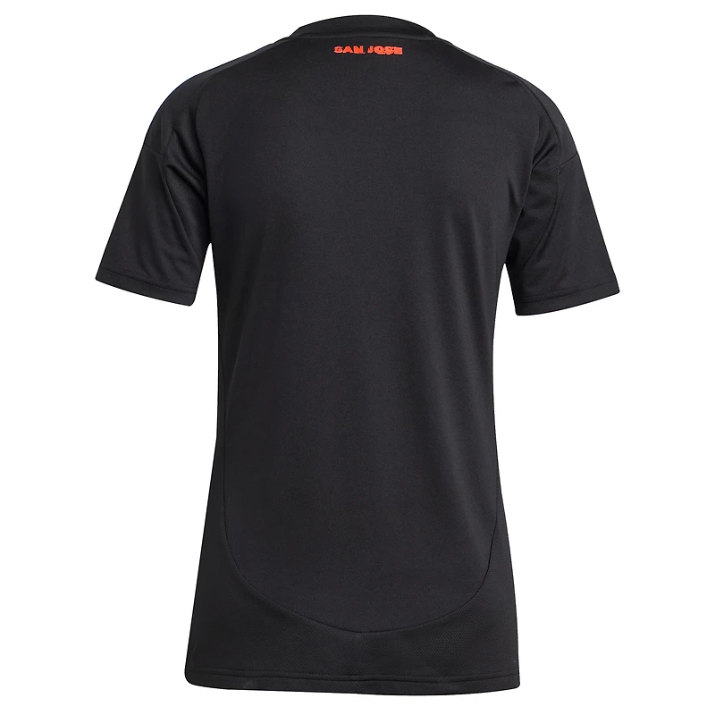 Maillot réplique de tête d'affiche des San Jose Earthquakes 2025 adidas noir pour femme