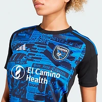 Maillot réplique de tête d'affiche des San Jose Earthquakes 2025 adidas noir pour femme