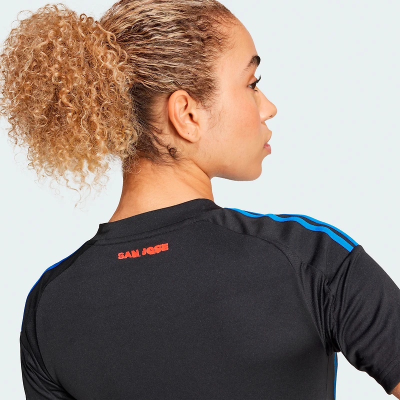 Maillot réplique de tête d'affiche des San Jose Earthquakes 2025 adidas noir pour femme