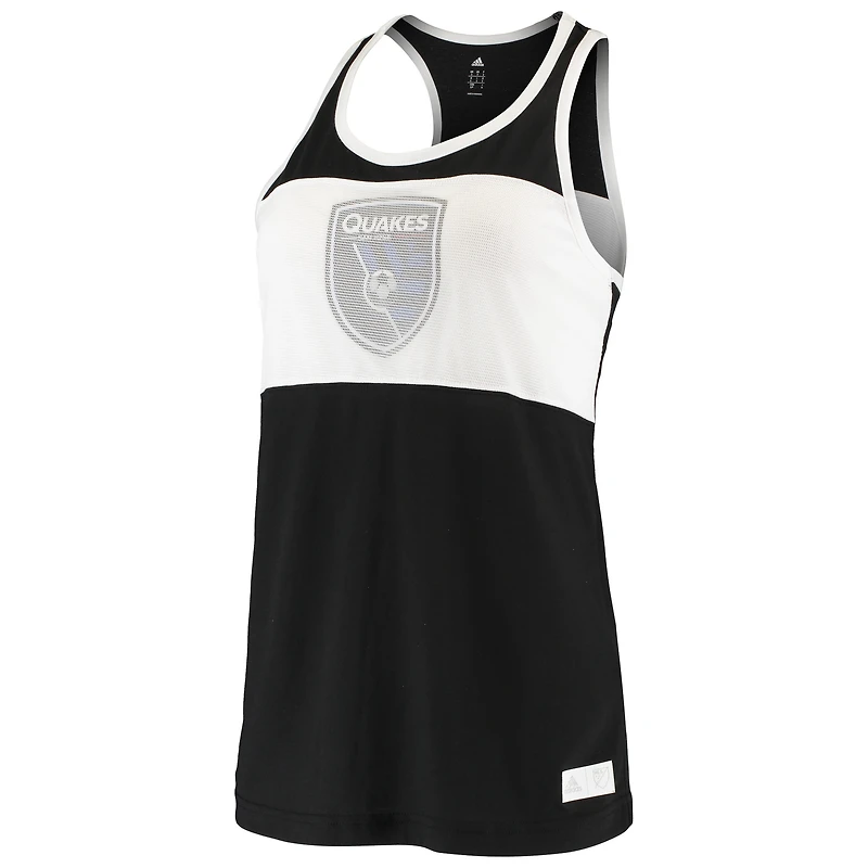 Women's adidas Black San Jose Earthquakes Finished Tank Top