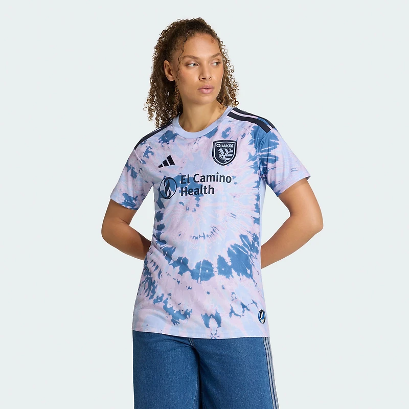 Women's adidas Light Blue San Jose Earthquakes 2026 The Dead Kit Replica Jersey