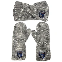 Ensemble de bandeau et mitaines gris chiné San Jose Earthquakes ZooZatz pour femme