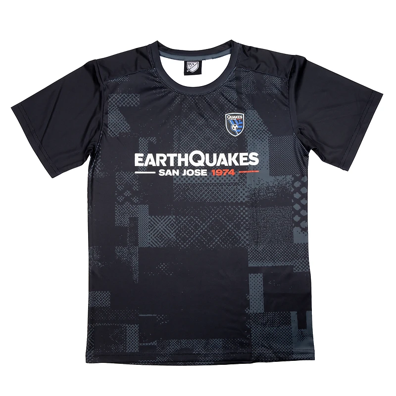 T-shirt noir de l'équipe départ des San Jose Earthquakes Suède pour jeunes sportifs