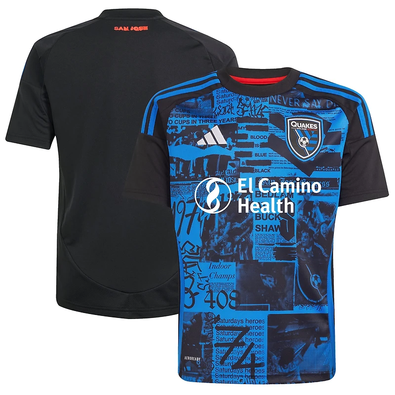 Youth adidas Black San Jose Earthquakes 2025 Headliner Replica Jersey
