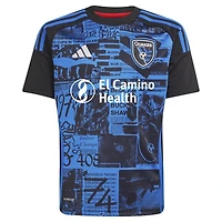Maillot de joueur réplique tête d'affiche des San Jose Earthquakes 2025 noir pour jeunes adidas Cristian Arango