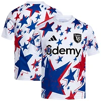 Youth adidas  White San Jose Earthquakes 2026 Americana Pre-Match Jersey