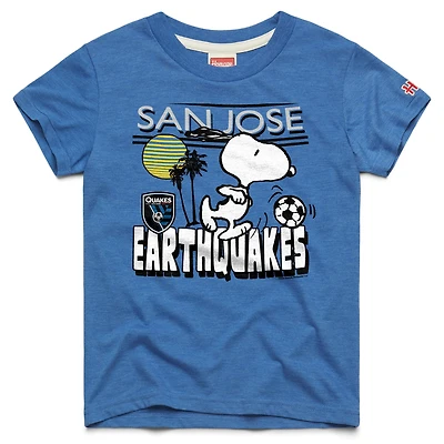Youth Homage Blue San Jose Earthquakes MLS x Peanuts Snoopy Graphic Tri-Blend T-Shirt