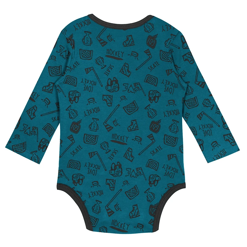 Infant Teal San Jose Sharks Dynamic Defender Long Sleeve Bodysuit
