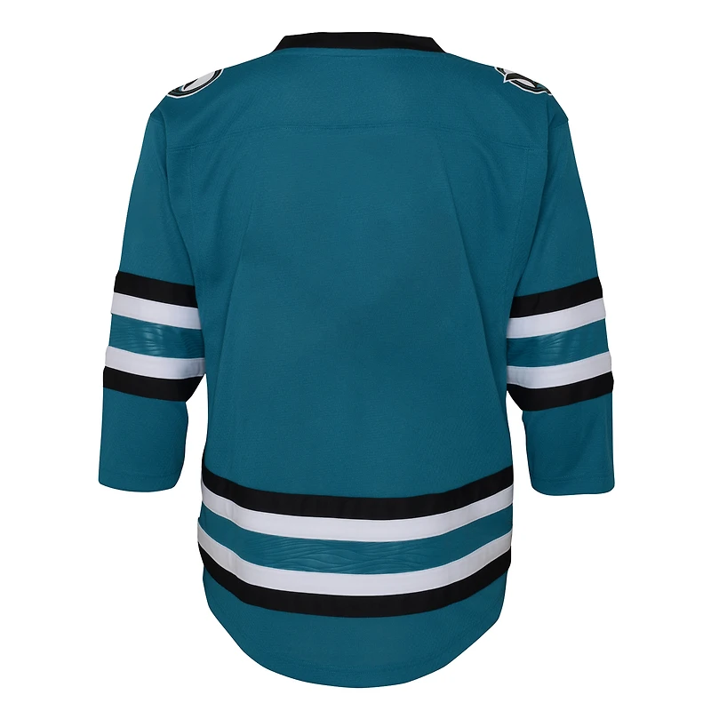 Maillot d'équipe réplique à domicile des Sharks de San Jose bleu sarcelle pour bébé