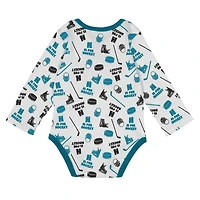 Body à manches longues pour bébé blanc San Jose Sharks Quick Learner