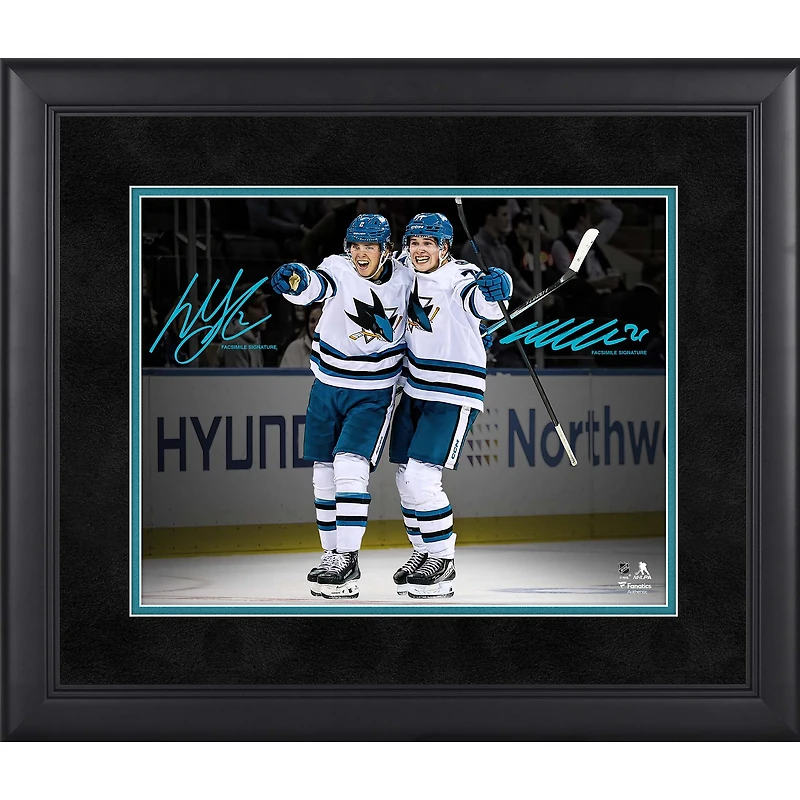 Macklin Celebrini & Will Smith San Jose Sharks Facsimile Signature Framed 11" x 14" Spotlight Photograph