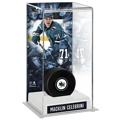 Étui de luxe pour rondelles de hockey Macklin Celebrini San Jose Sharks