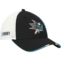 Men's Fanatics  Black San Jose Sharks Authentic Pro Draft Adjustable Trucker Hat