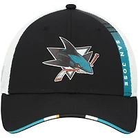 Men's Fanatics  Black San Jose Sharks Authentic Pro Draft Adjustable Trucker Hat