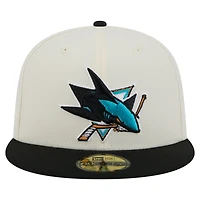 Casquette ajustée bicolore chromée 59FIFTY des Sharks de San Jose New Era pour homme