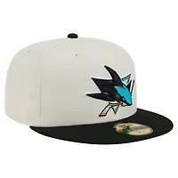 Casquette ajustée bicolore chromée 59FIFTY des Sharks de San Jose New Era pour homme