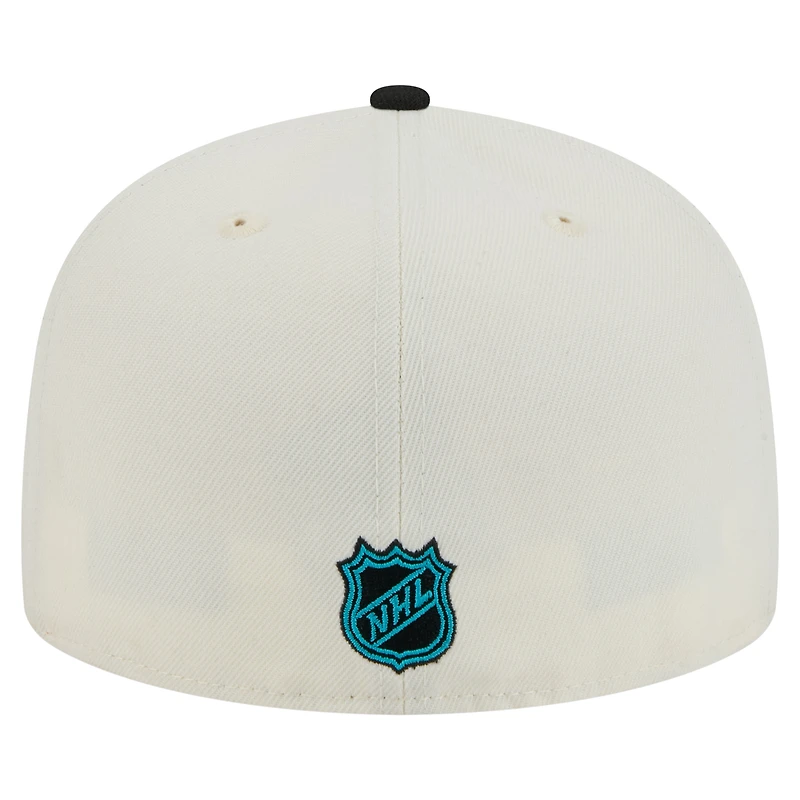 Casquette ajustée bicolore chromée 59FIFTY des Sharks de San Jose New Era pour homme