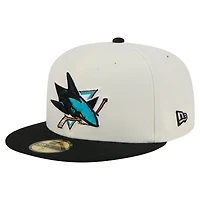 Casquette ajustée bicolore chromée 59FIFTY des Sharks de San Jose New Era pour homme