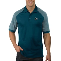 Polo Engage Antigua bleu sarcelle/blanc pour homme, San Jose Sharks