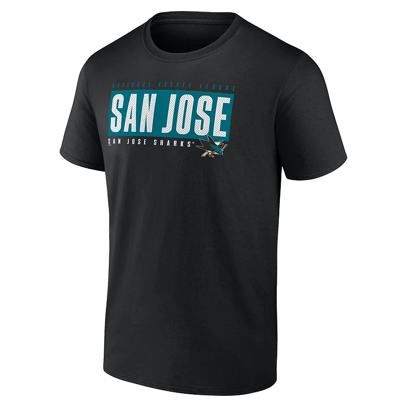 Men's  Black San Jose Sharks Blocked Out T-Shirt