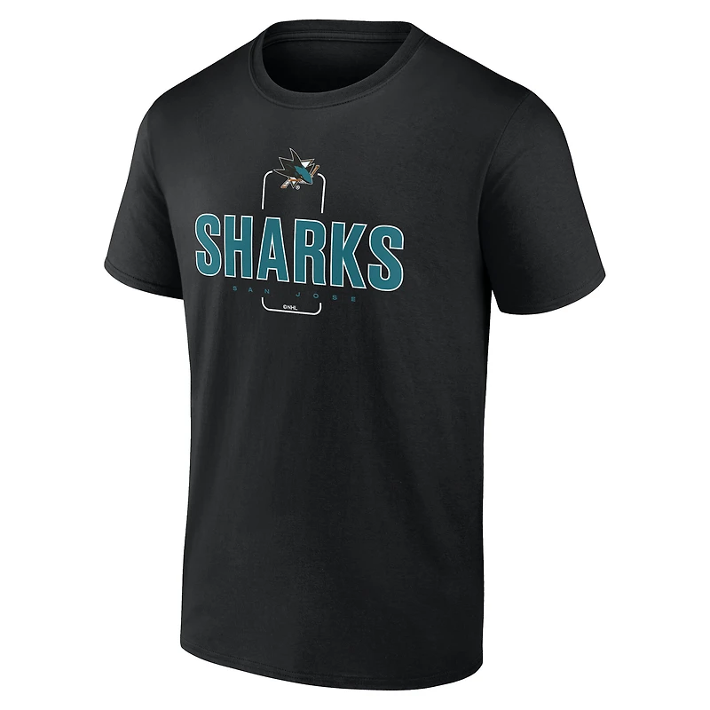 T-shirt personnalisé noir pour homme des Sharks de San Jose
