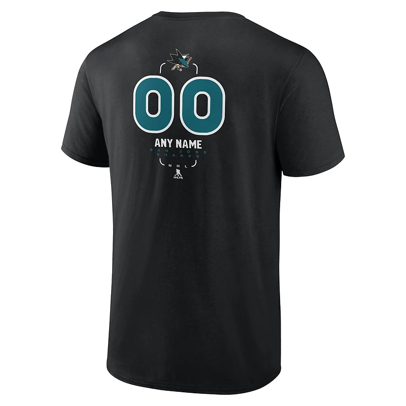 T-shirt personnalisé noir pour homme des Sharks de San Jose
