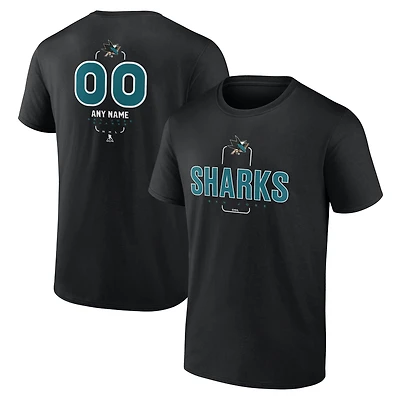T-shirt personnalisé noir pour homme des Sharks de San Jose