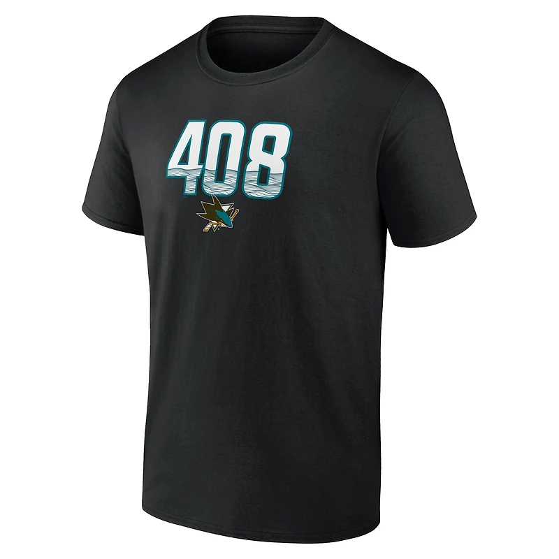 T-shirt noir pour homme, motif natif des Sharks de San Jose