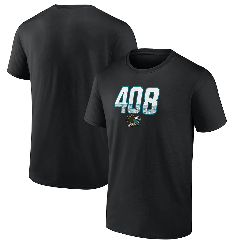 T-shirt noir pour homme, motif natif des Sharks de San Jose
