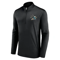 Haut noir à quart de zip Fanatics pour hommes des Sharks San Jose Underdog Mindset
