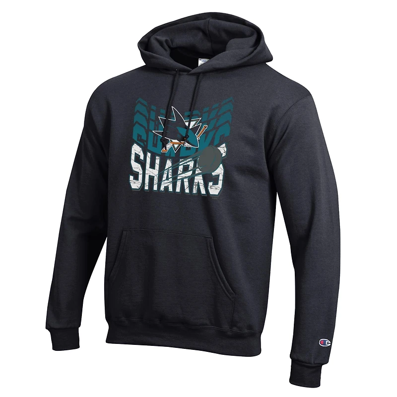 Sweat à capuche Champion noir San Jose Sharks Powerblend pour homme