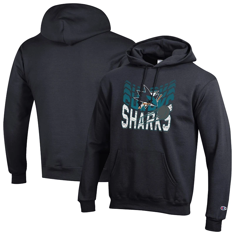Men's Champion Black San Jose Sharks Powerblend Hoodie