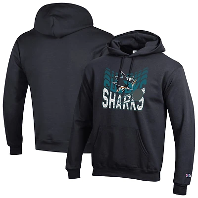 Men's Champion Black San Jose Sharks Powerblend Hoodie