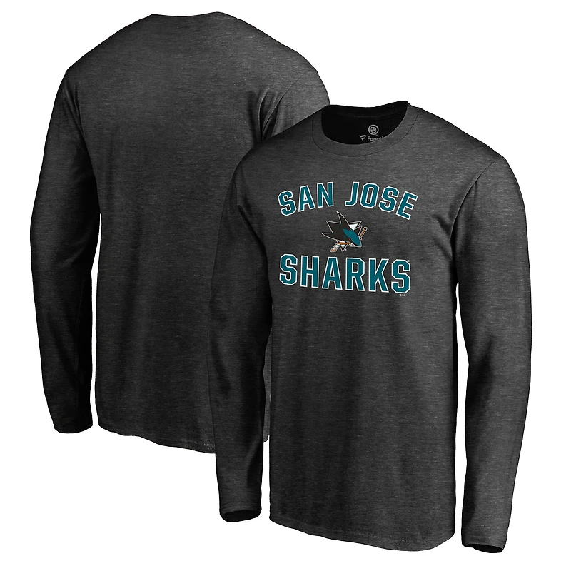 T-shirt à manches longues Victory Arch des Sharks de San Jose pour homme, couleur charbon