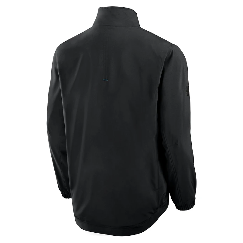 Veste d'entraîneur entièrement zippée authentique Pro Rink des Sharks de San Jose pour hommes Fanatics Black
