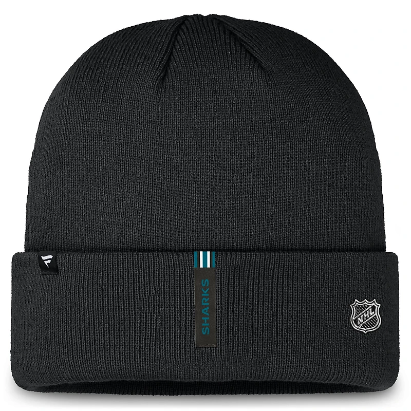Men's Fanatics Black San Jose Sharks Authentic Pro Cuffed Knit Hat