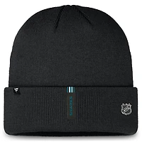 Men's Fanatics Black San Jose Sharks Authentic Pro Cuffed Knit Hat