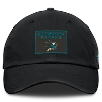 Casquette ajustable authentique Pro Prime Fanatics noire pour homme des Sharks de San Jose