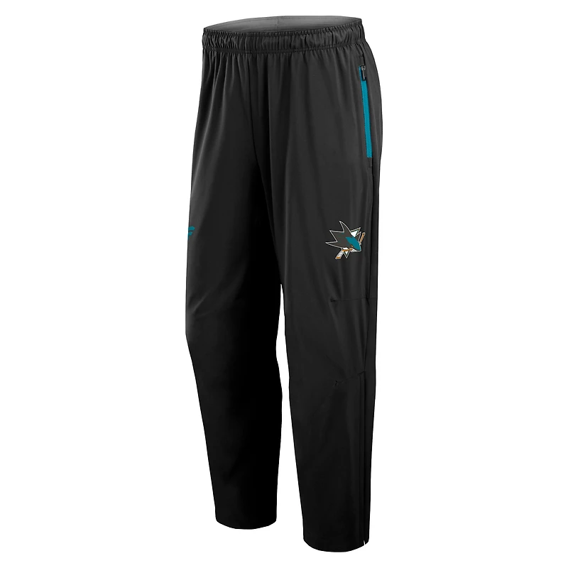 Men's Fanatics Black San Jose Sharks Authentic Pro Rink Coaches Pants