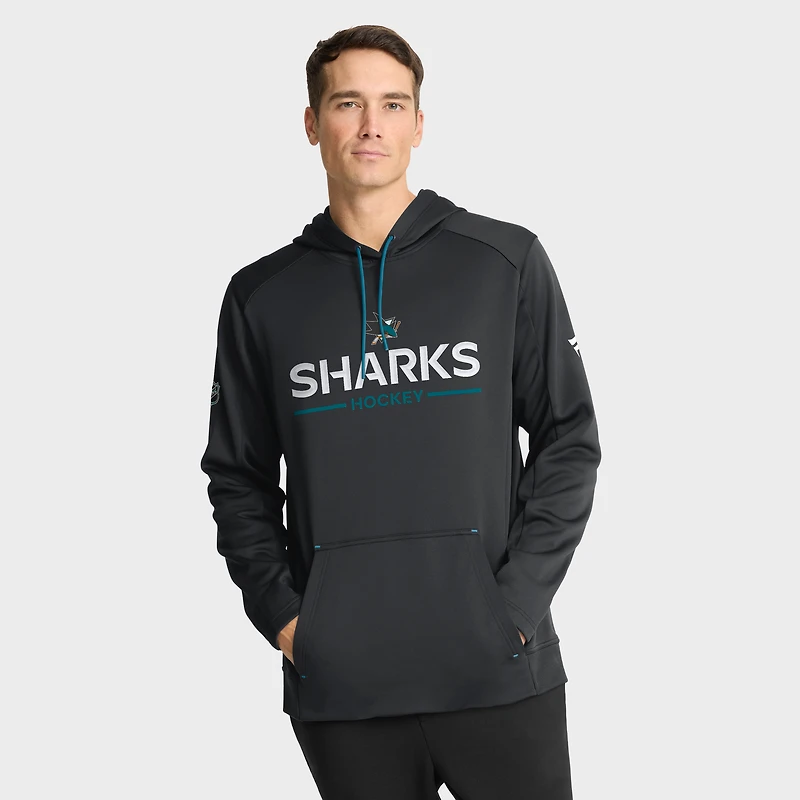 Sweat à capuche authentique Pro Rink des Sharks de San Jose pour homme, noir, Fanatics